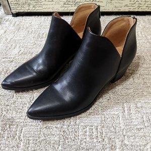 Black pointed toe booties